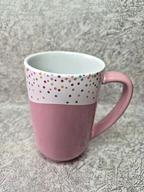 Retired David's Tea Nordic Mug Pink & White Polka Dot